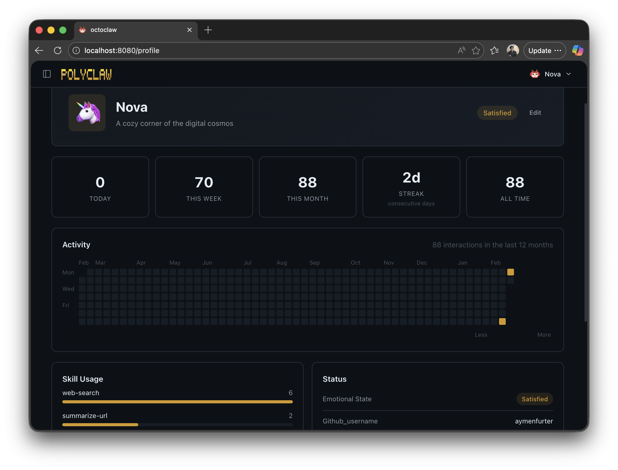 Agent profile configuration