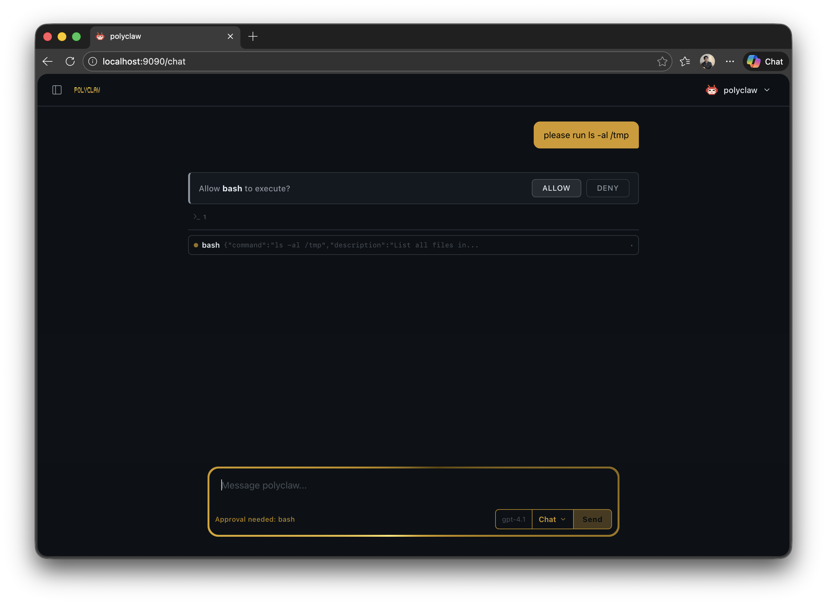 HITL approval in chat