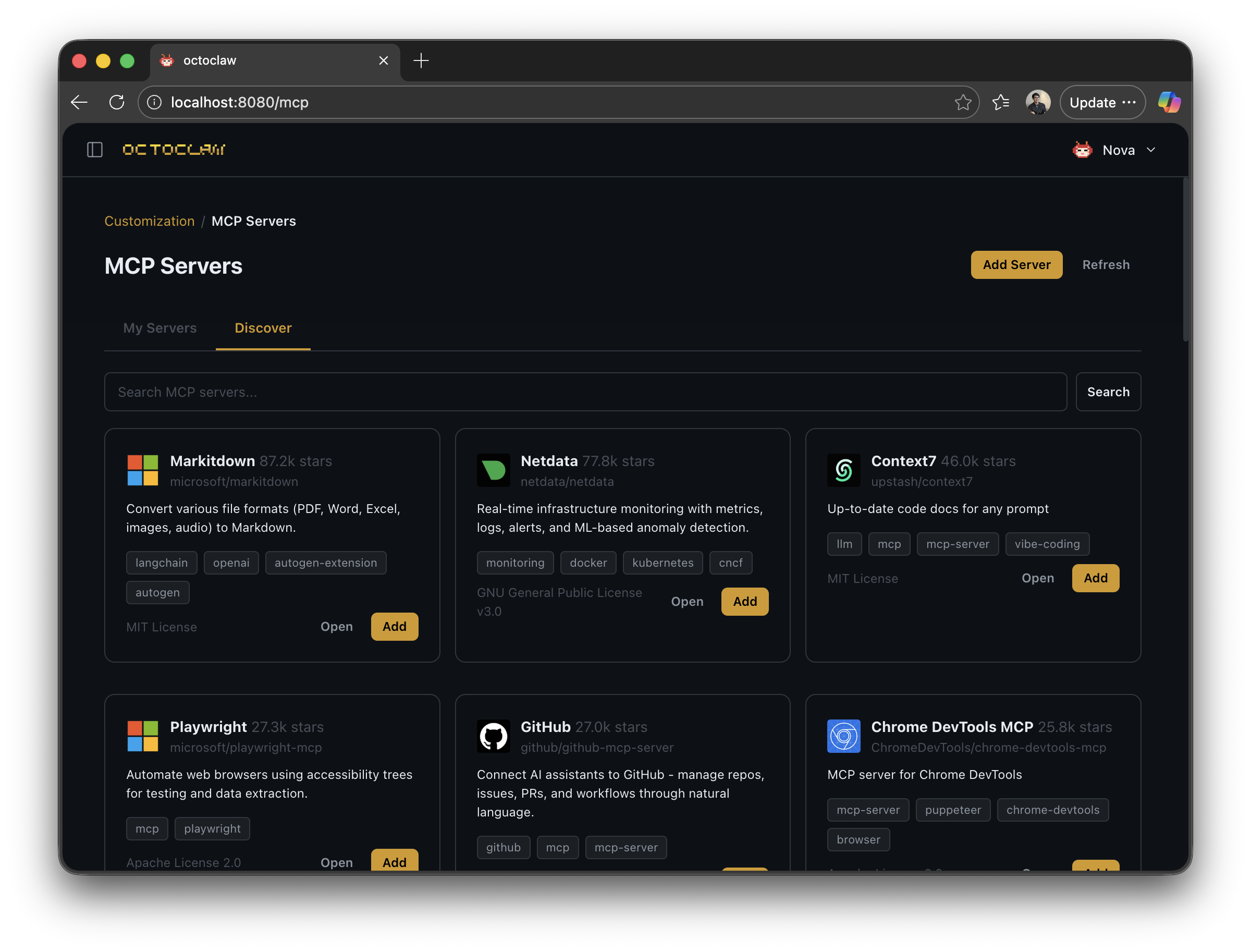 MCP server marketplace