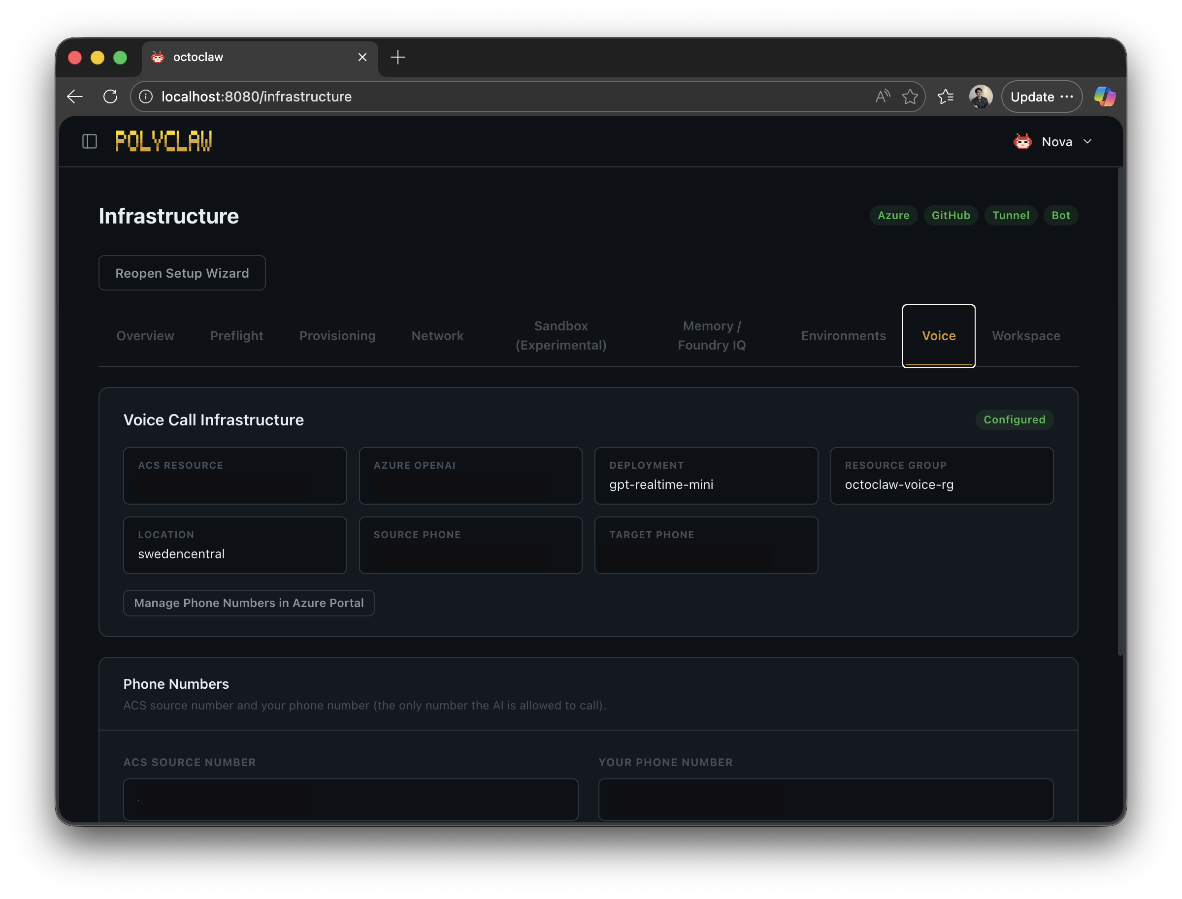 Voice call configuration